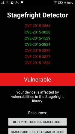 Vulnerable to CVE-2015-3864